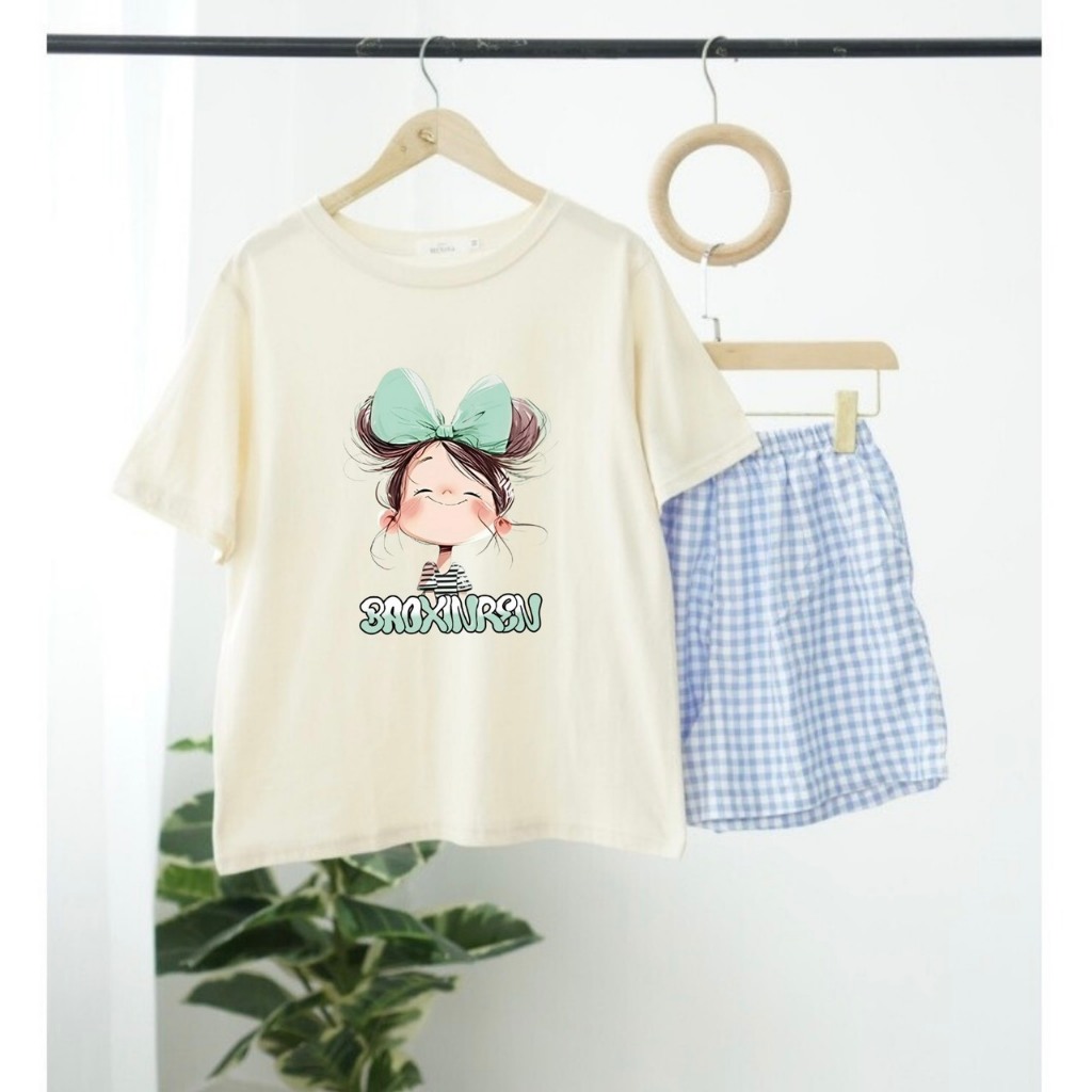 Đồ bộ đùi nữ mặc hè, Đồ bộ mặc nhà in hình JULY fashion, Sét bộ quần đùi áo ngắn tay chất Cotton 4 chiều