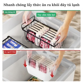 GSlife (4/8pcs)Giỏ Đựng Đồ Đông Lạnh Rổ Nhà Bếp-Kệ Đựng Tủ Lạnh Dễ Dàng Làm Sạch Thép Carbon