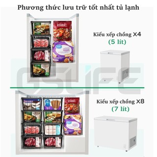 GSlife (4/8pcs)Giỏ Đựng Đồ Đông Lạnh Rổ Nhà Bếp-Kệ Đựng Tủ Lạnh Dễ Dàng Làm Sạch Thép Carbon