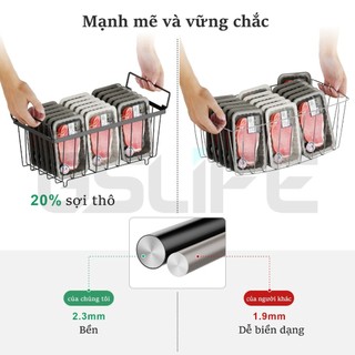 GSlife (4/8pcs)Giỏ Đựng Đồ Đông Lạnh Rổ Nhà Bếp-Kệ Đựng Tủ Lạnh Dễ Dàng Làm Sạch Thép Carbon