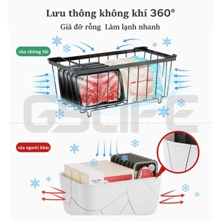 GSlife (4/8pcs)Giỏ Đựng Đồ Đông Lạnh Rổ Nhà Bếp-Kệ Đựng Tủ Lạnh Dễ Dàng Làm Sạch Thép Carbon