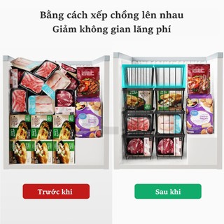 GSlife (4/8pcs)Giỏ Đựng Đồ Đông Lạnh Rổ Nhà Bếp-Kệ Đựng Tủ Lạnh Dễ Dàng Làm Sạch Thép Carbon