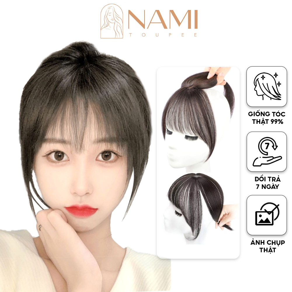 Tóc Thật Nửa Đầu Mái Thưa 3D Tự Nhiên Sợi Tơ Siêu Nhẹ NAMI-10 | Shopee ...