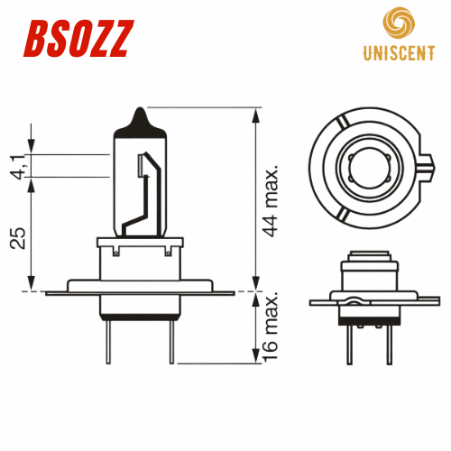 Bóng Đèn Halogen H7-12V-55/100W/ H7-24V-70/100W (PX26d) Chip Osram- BSOZZ Made In Thailand