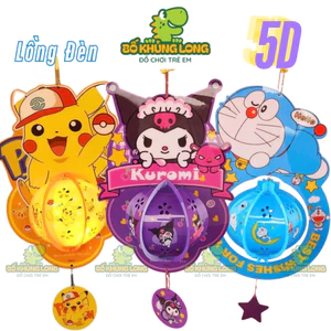 Đèn Trung Thu 5D BỐ KHỦNG LONG Cao 39CM Có Đèn Sáng Lấp Lánh Lồng Đèn Nhựa Đèn Lồng Sứa Lồng Đèn Thỏ