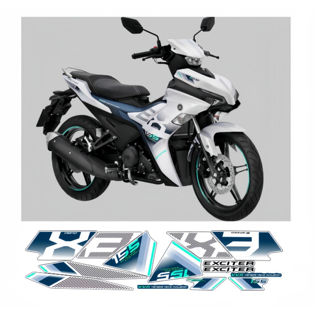 Tem rời EXCITER 155 cao cấp chất liệu in 3 lớp chống nước không phai màu thích hợp nền trang ,nhãn dán.