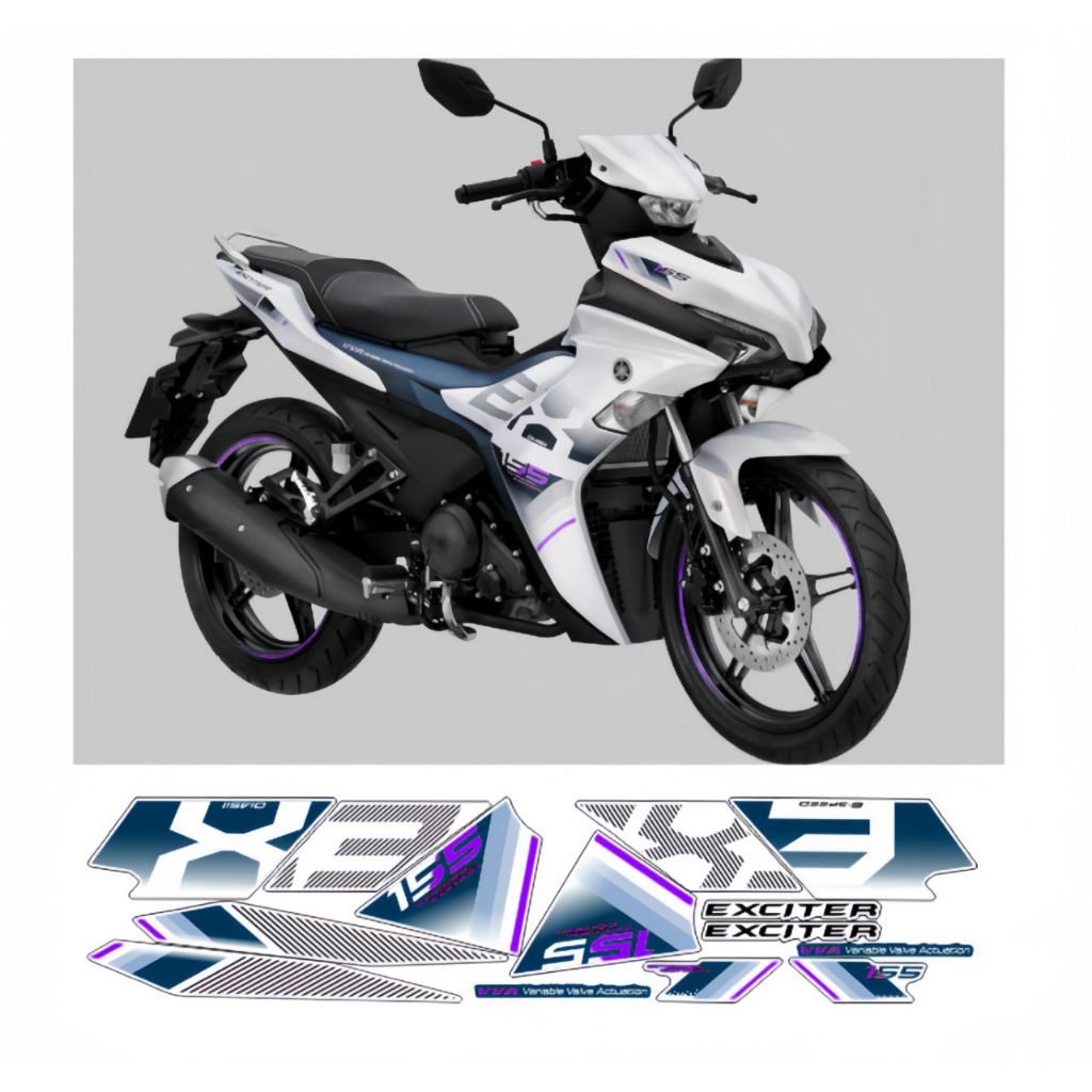 Tem rời EXCITER 155 cao cấp chất liệu in 3 lớp chống nước không phai màu thích hợp nền trang ,nhãn dán.