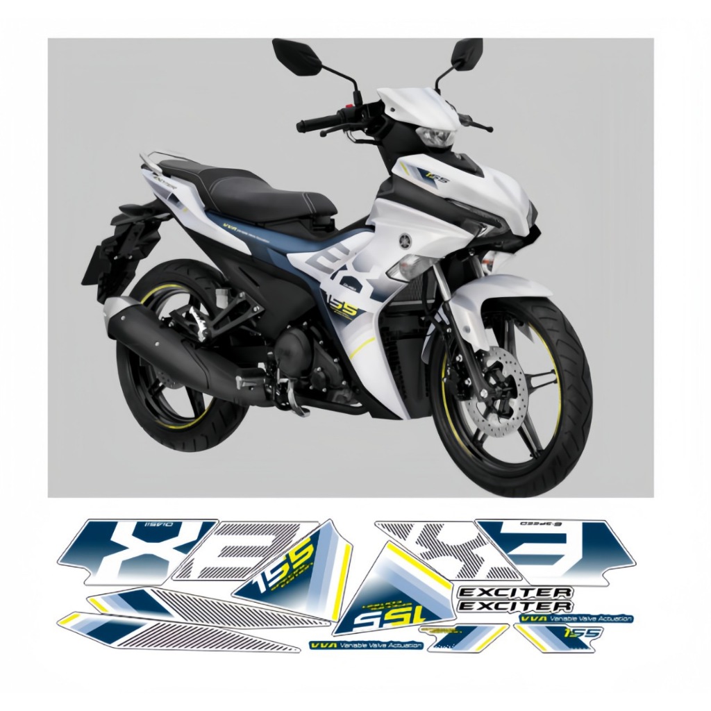 Tem rời EXCITER 155 cao cấp chất liệu in 3 lớp chống nước không phai màu thích hợp nền trang ,nhãn dán.