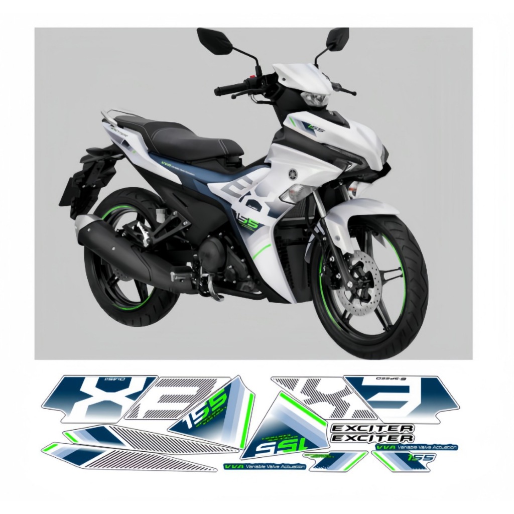 Tem rời EXCITER 155 cao cấp chất liệu in 3 lớp chống nước không phai màu thích hợp nền trang ,nhãn dán.