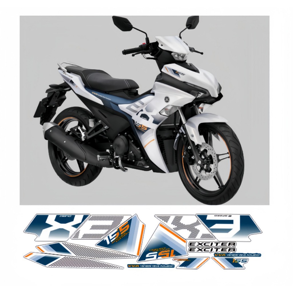 Tem rời EXCITER 155 cao cấp chất liệu in 3 lớp chống nước không phai màu thích hợp nền trang ,nhãn dán.