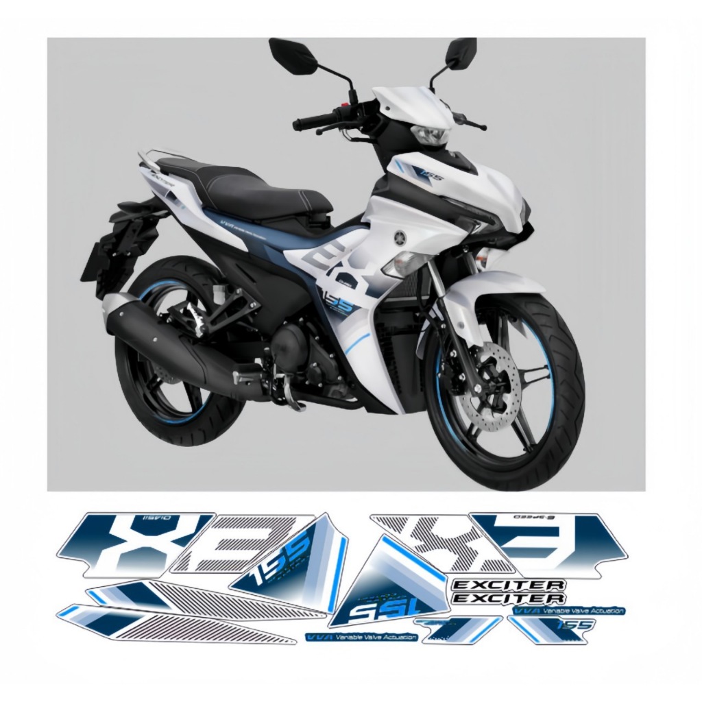 Tem rời EXCITER 155 cao cấp chất liệu in 3 lớp chống nước không phai màu thích hợp nền trang ,nhãn dán.