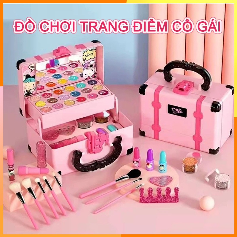 Moontoy Đồ Chơi Trang Điểm Cho Trẻ Em Trang Điểm Cô Gái, Đồ Chơi Gia Đình Vật Liệu An Toàn