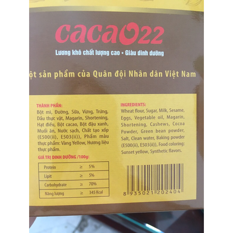 Combo lương khô Cacao và lk BB702