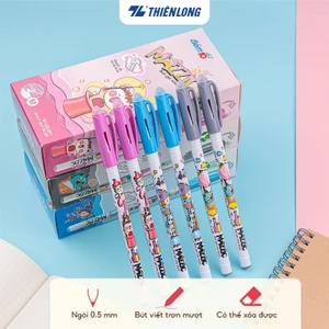 Combo 10-20-30-50 Bút Gel Điểm 10 xóa được TP-GELE01 có thiết kế đơn giản và hiện đại Thân và nắp bút bằng nhựa trong