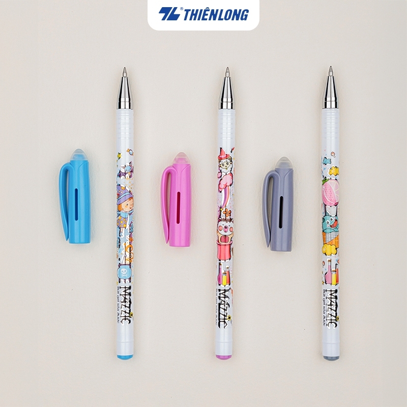 Combo 10-20-30-50 Bút Gel Điểm 10 xóa được TP-GELE01 có thiết kế đơn giản và hiện đại Thân và nắp bút bằng nhựa trong