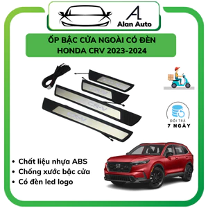 Ốp bậc cửa có đèn Led xe Honda Crv 2022-2024, nẹp bước chân ngoài có led CRV Hàng cao cấp