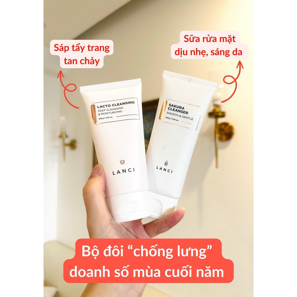 Ảnh Sữa rửa mặt dưỡng da Lanci Sakura Cleanser hỗ trợ cấp ẩm làm trắng da mặt 100g K Naturals 3