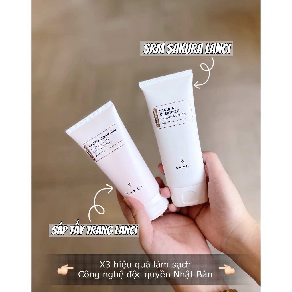 Ảnh Sữa rửa mặt dưỡng da Lanci Sakura Cleanser hỗ trợ cấp ẩm làm trắng da mặt 100g K Naturals 4