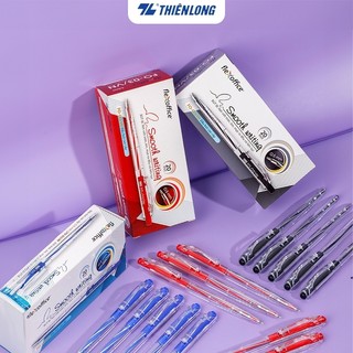 Combo Bút bi Thiên Long FO-03 ngòi 0.5mm - Bút bi mực Xanh, Đen