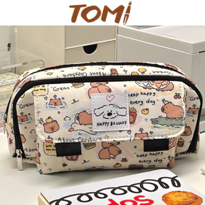 Hộp Bút Vải Ngăn Chứa Lớn Hoạ Tiết Hoạt Hình Đa Dạng Mẫu Mã Dễ Thương TOMI 267