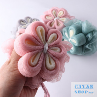 Bông Tắm Tròn Hình Hoa Hồng Vải Lưới PE Cao Cấp Siêu Tạo Bọt,Bông Tắm Chất Liệu Siêu Mềm Có Móc Treo