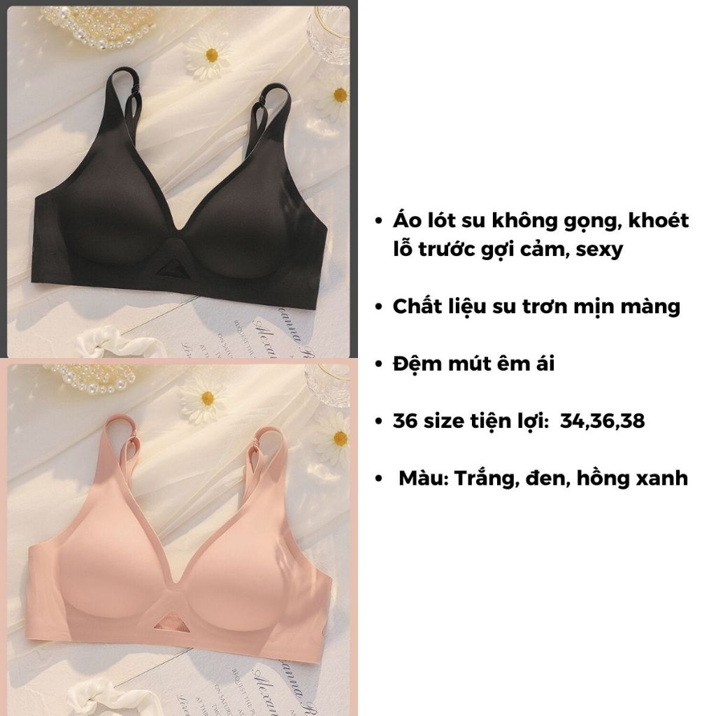 Áo ngực su trơn mềm mại đệm mút vừa nâng ngực 4 nấc cài tiện lợi quai lưới thoáng mát LANIXA A332