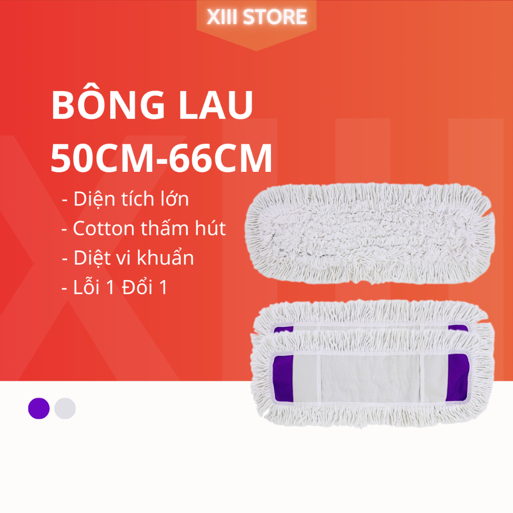 [CHỈ PHÙ HỢP VỚI CHỔI LAU CỦA SHOP] Bông lau thay thế [50cm-66cm], bông lau chổi công nghiệp, miếng lau nhanh thay thế