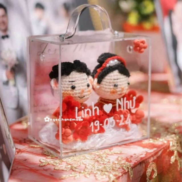 Cô dâu chú rể bằng len siêu cute quà tặng ngày cưới (ảnh thật ...