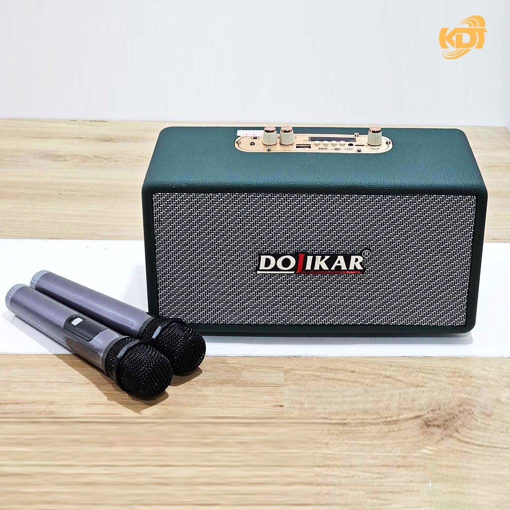 Loa xách tay Dojikar Z-240 kết nối bluetooth, AUX, USB, thẻ nhớ - tặng kèm 2 micro không dây - KDT89