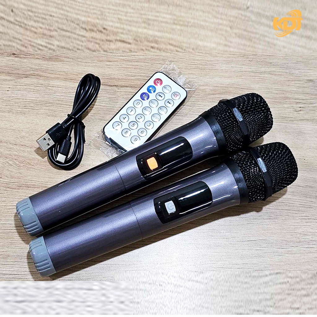 Loa xách tay Dojikar Z-240 kết nối bluetooth, AUX, USB, thẻ nhớ - tặng kèm 2 micro không dây - KDT89