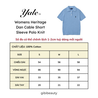 Áo dệt kim YALE Womens Heritage Dan Cable Short Sleeve Knit
