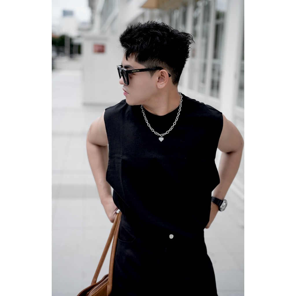Áo tanktop nam MetaForm, Áo thun ba lỗ nam vải cotton áo form rộng, kiểu dáng basic thoáng mát