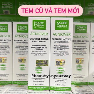 Kem Dưỡng Martiderm Giảm Nhờn, Giảm Mụn Và Se Lỗ Chân Lông Martiderm Acniover Active Cremigel 40ml
