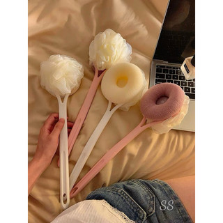 Cọ lưng 2 đầu kèm bông tắm tay cầm dài dễ dàng sử dụng