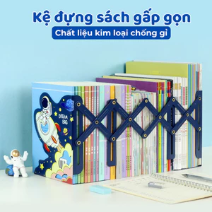 Kệ sách để bàn đa năng gấp gọn thiết kế 3 ngăn bằng thép dày 0,9mm chịu lực tốt chắc chắn tiện lợi an toàn khi sử dụng