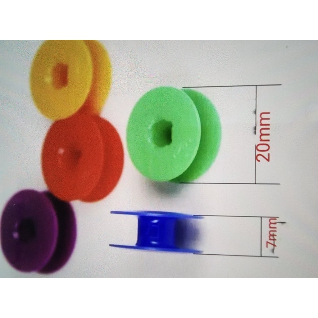 Combo 10 Suốt Nhựa Nhiều Màu - Máy May 1 Kim Công Nghiệp Ổ Nhỏ (Không Dùng Máy Gia Đình)
