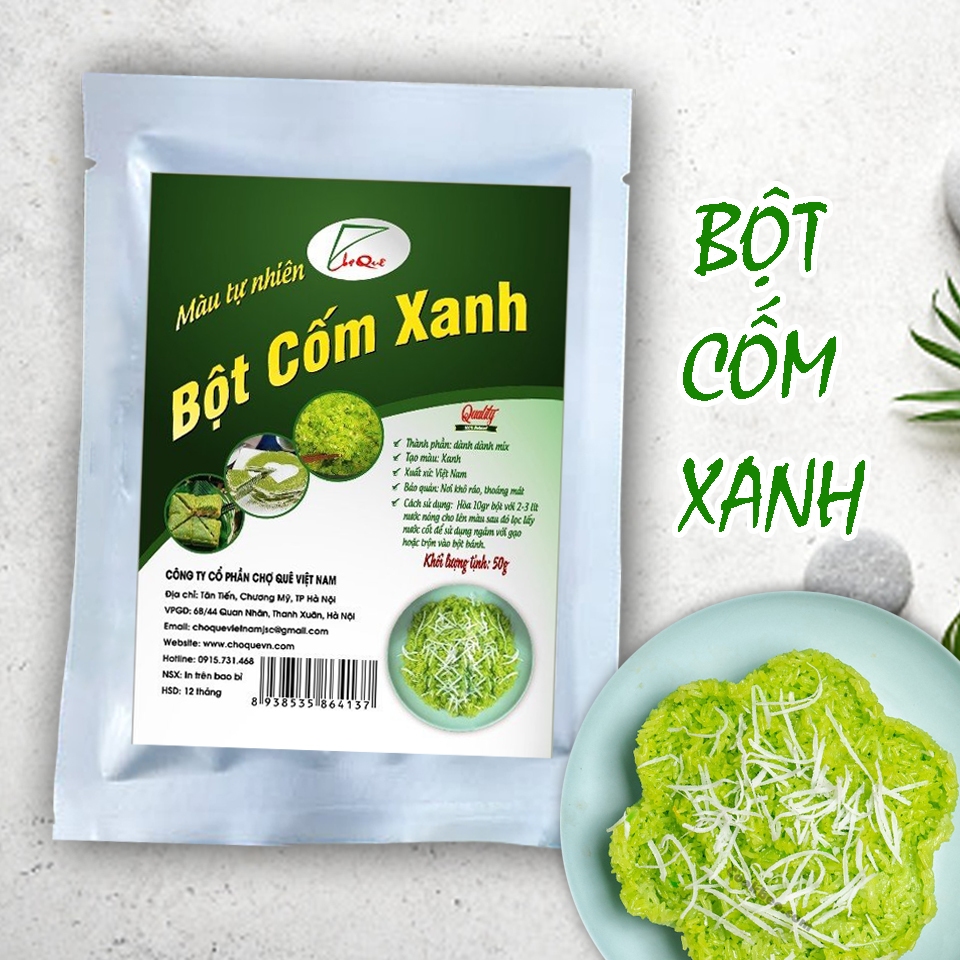 Bột cốm xanh gói 50gr sấy lạnh hàng loại 1 chuyên dùng nấu xôi xanh và ...