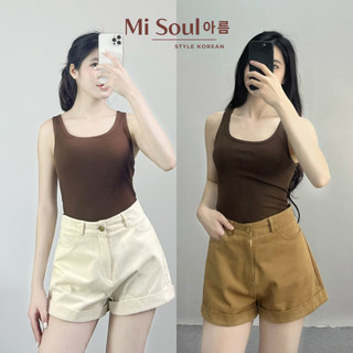 Áo 3 Lỗ Có Mút Ngực Chất Liệu Tăm Hàn Siêu Mát Ôm Body BigSize, Áo 2 Dây Bản To Thun Form Ôm MiSoul 288 - 304