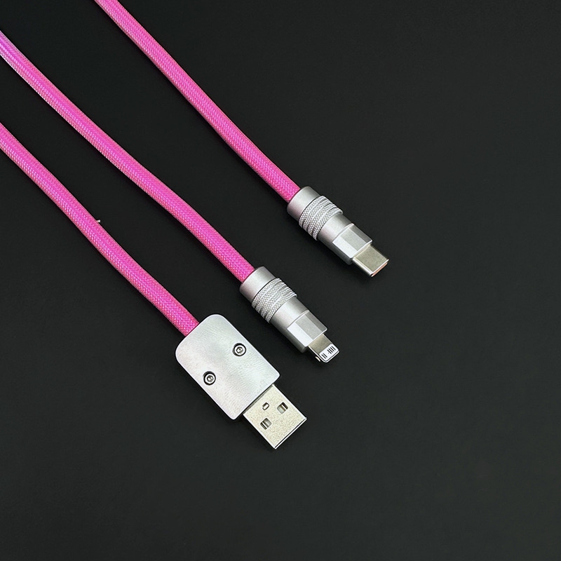 Dây cáp sạc nhanh Type C 100W - Dây nhựa lưới mềm 7 màu - Chip Emarker - Đầu kim loại chắc chắn - Bảo hành 6 tháng
