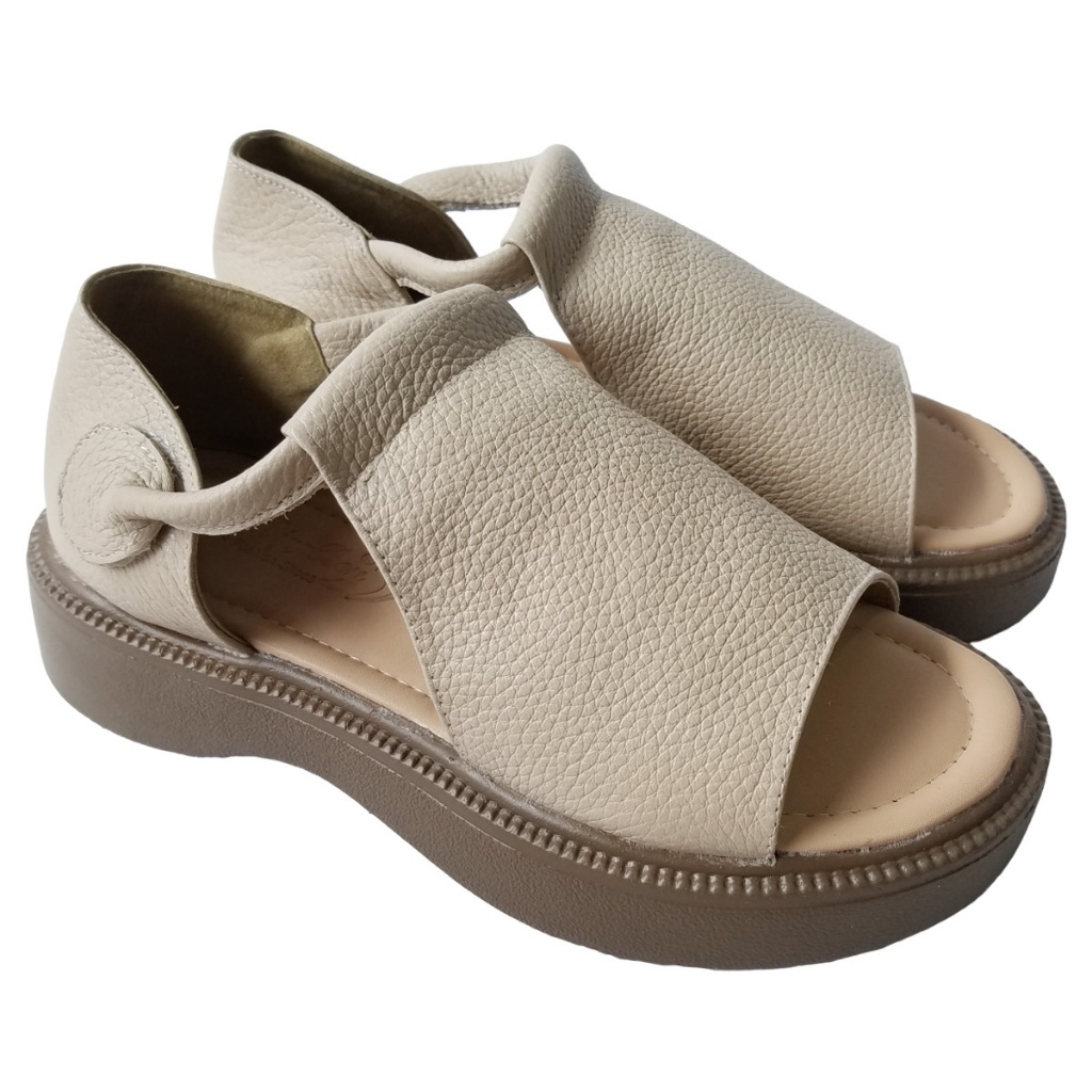 Giày sandal nữ da bò BIGGBEN cao 4 phân HKD868