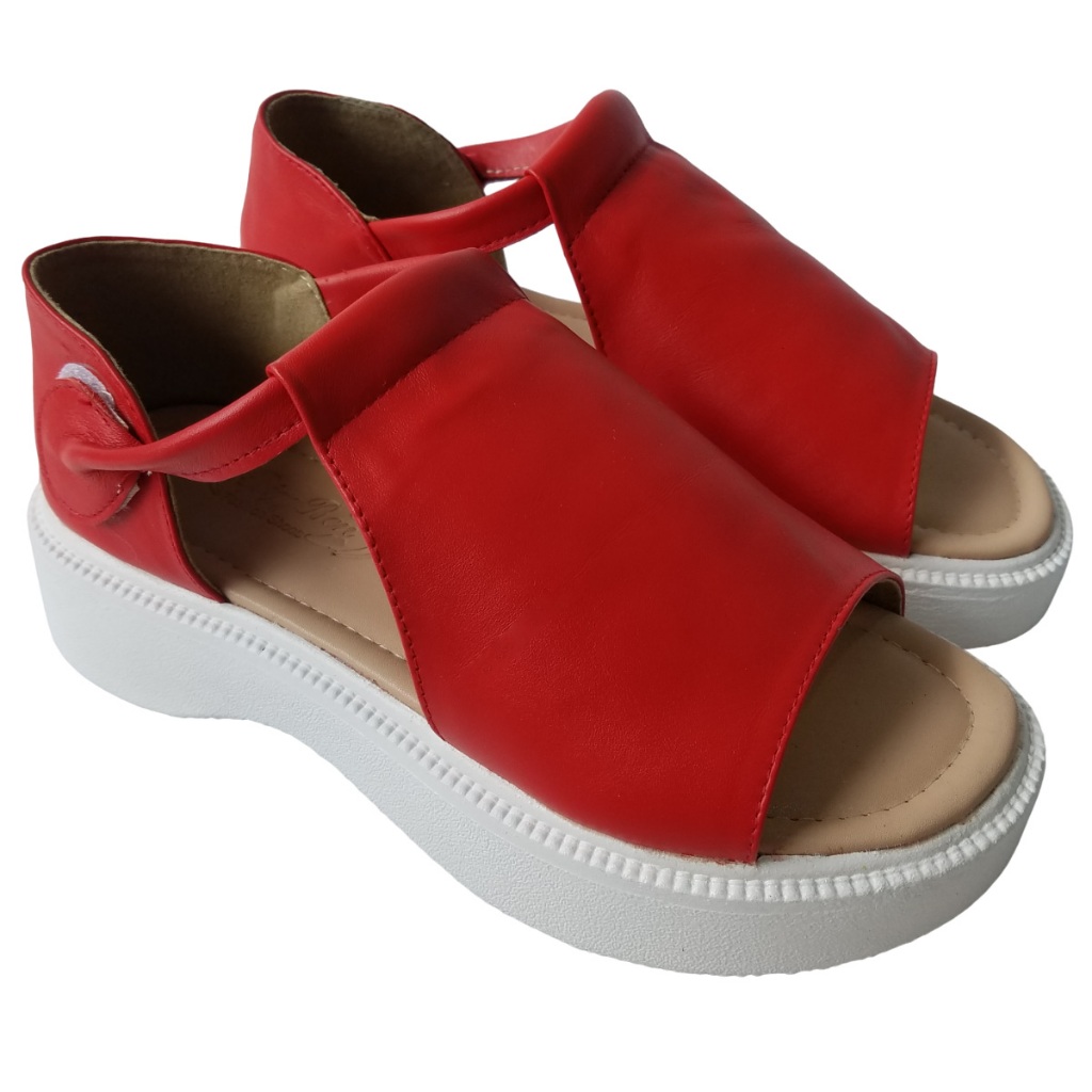 Giày sandal nữ da bò BIGGBEN cao 4 phân HKD868