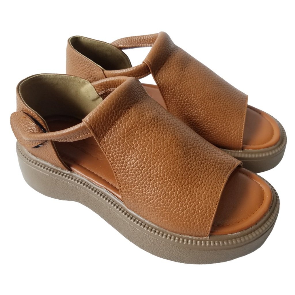 Giày sandal nữ da bò BIGGBEN cao 4 phân HKD868