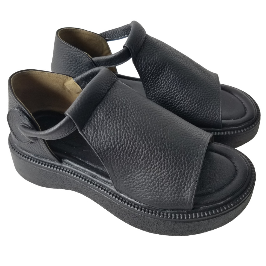 Giày sandal nữ da bò BIGGBEN cao 4 phân HKD868