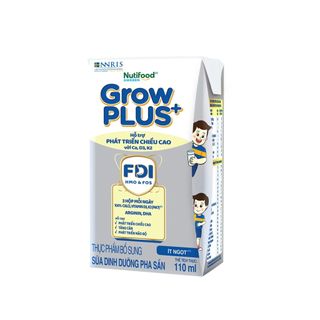 Thùng 12 Vỉ (Vỉ 4 Hộp 110ml) Sữa Pha Sẵn Nutifood GrowPLUS+ Height Boosting - Tăng Chiều Cao Hương Vani Từ 1 Tuổi
