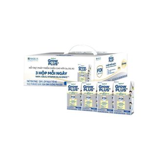 Thùng 12 Vỉ (Vỉ 4 Hộp 110ml) Sữa Pha Sẵn Nutifood GrowPLUS+ Height Boosting - Tăng Chiều Cao Hương Vani Từ 1 Tuổi
