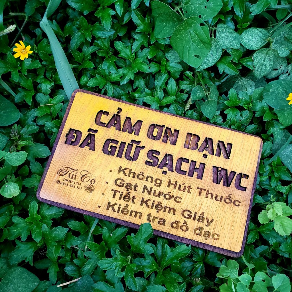 Bảng thông báo '' Vui Lòng Không Bỏ Giấy Vào Bồn Cầu '' - FREE KHẮC CẮT TÊN THEO YÊU CẦU