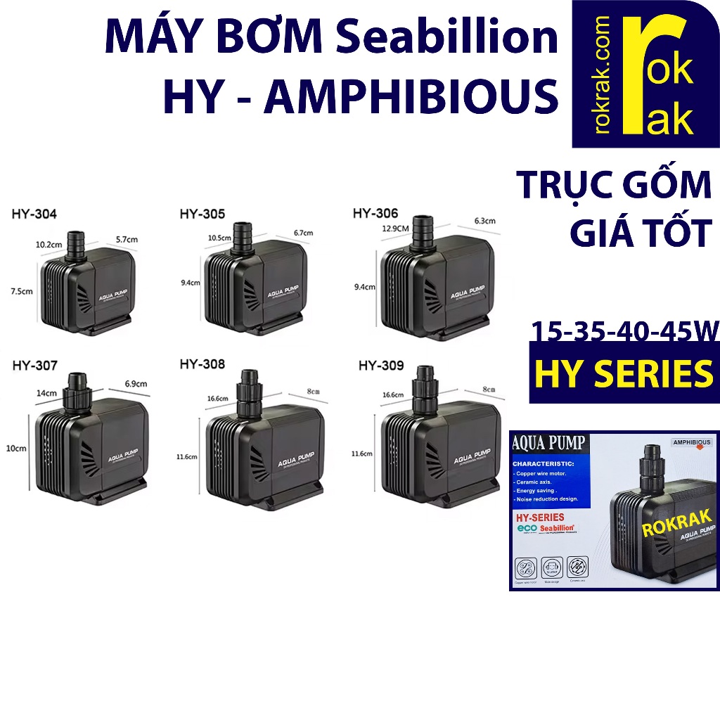 Máy Bơm Hồ Cá TrỤc GỐm Hy Seri Hy 304 305 306 307 308 1500 2500 3000 