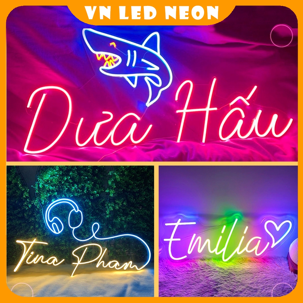 Đèn Led Chữ Theo Yêu Cầu - Đèn Led Neon Trang Trí phòng ngủ, quán ăn ...