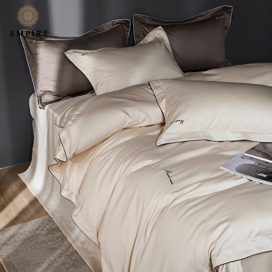 Bộ chăn ga gối 4 món lụa EMPIRE cao cấp đa dạng màu sắc vẻ đẹp sang trọng - EMPIRE Bedding & Decor.