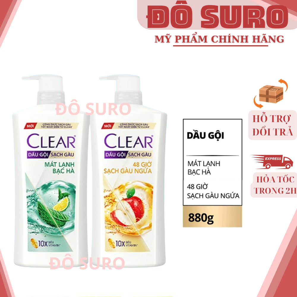 Dầu gội sạch gàu Clear đánh bay gàu & nhờn ngứa, sảng khoái cả ngày dài 880G